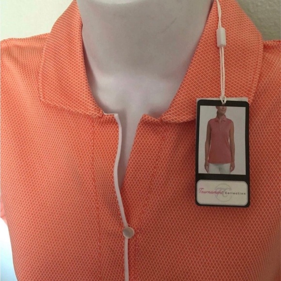 Lot 2 Dri-wick sleeveless Women’s S Small Pastel Mint/Salmon Zip Polo Shirts NWT - Picture 4 of 11